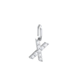 Pavé Initial Charm-X in 925 Sterling Silver with White Premium Zirconia