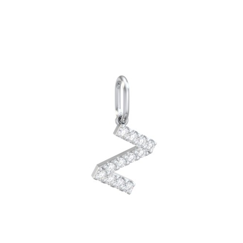 Pavé Initial Charm-Z – Sterling Silver with White Premium Zirconia