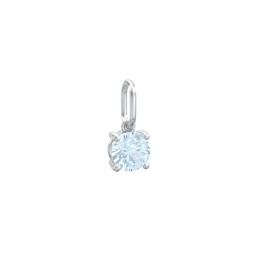 Round Gemstone Charm in 925 Sterling Silver with Aquamarine