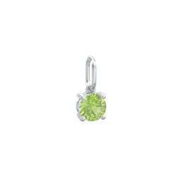 Round Gemstone Charm in 925 Sterling Silver with Peridot