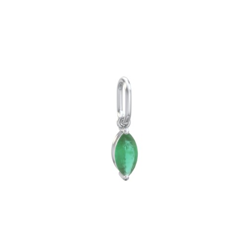 Marquise Gemstone Charm – Sterling Silver with Emerald