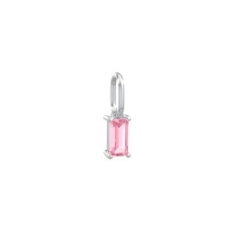 Baguette Gemstone Charm in 925 Sterling Silver with Pink Tourmaline