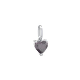 Heart Gemstone Charm in 925 Sterling Silver with Alexandrite