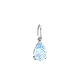 Pear Gemstone Charm in 925 Sterling Silver with Aquamarine