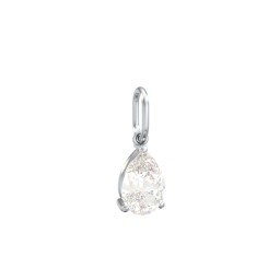 Pear Gemstone Charm in 925 Sterling Silver with Cubic Zirconia