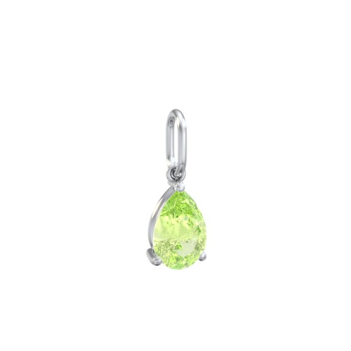 Pear Gemstone Charm – Sterling Silver with Peridot