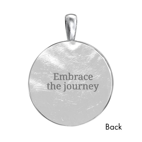 Men's Engravable Compass Pendant with Gemstone