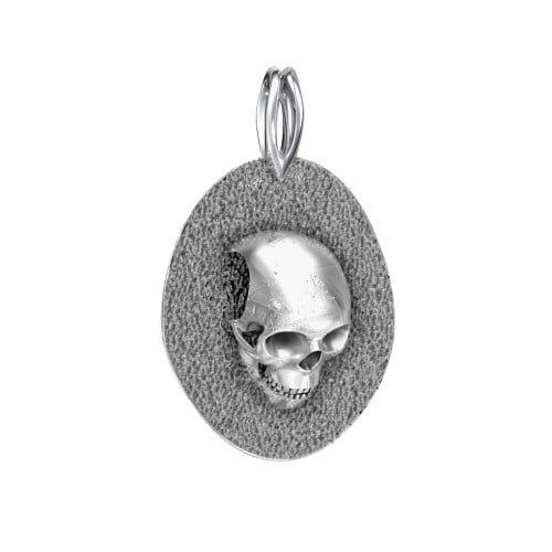 Men's Engravable Ancient Skull Pendant