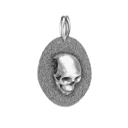 Men's Engravable Ancient Skull Pendant in 925 Sterling Silver