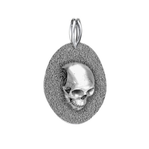 Men's Engravable Ancient Skull Pendant – Sterling Silver