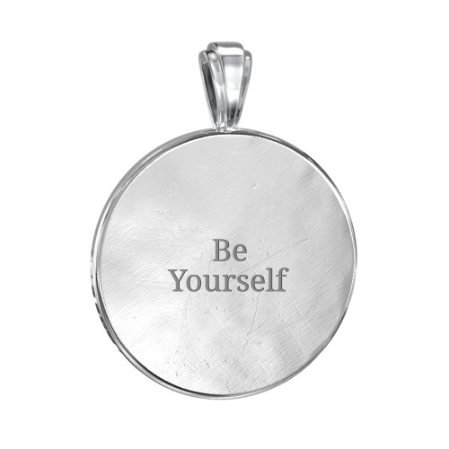 Men's Engravable North Star Disc Pendant with Gemstone – Sterling Silver with Blue Topaz