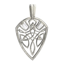 Men's Celtic Shield Pendant with Baguette Gemstones
