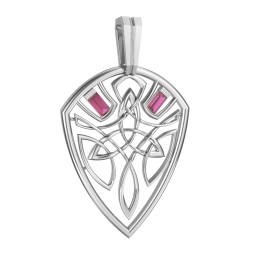 Men's Celtic Shield Pendant with Baguette Gemstones