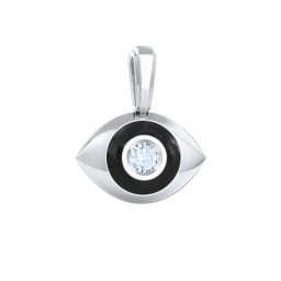 Men's Engravable Evil Eye Gemstone Pendant with Cold Enamel