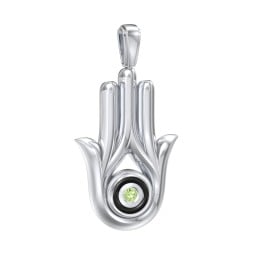 Men's Hamsa Pendant with Gemstone & Cold Enamel