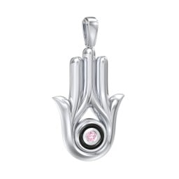 Men's Hamsa Pendant with Gemstone & Cold Enamel