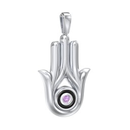 Men's Hamsa Pendant with Gemstone & Cold Enamel