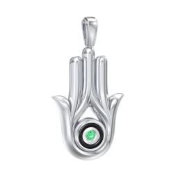 Men's Hamsa Pendant with Gemstone & Cold Enamel