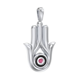 Men's Hamsa Pendant with Gemstone & Cold Enamel