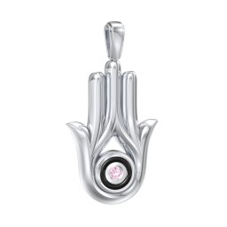 Men's Hamsa Pendant with Gemstone & Cold Enamel