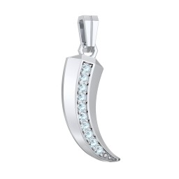 Men's Engravable Claw Pendant with Gemstones in 925 Sterling Silver with Blue Topaz
