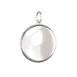 Engravable Round Photo Locket Charm