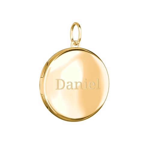 Engravable Round Photo Locket Charm