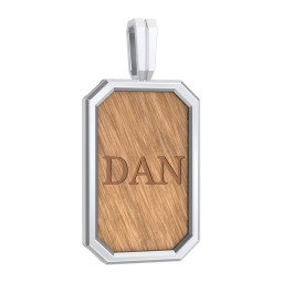 Men’s Engravable Framed Wood Pendant - Cherry