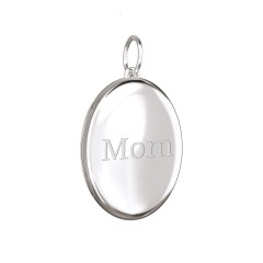 Engravable Oval Photo Locket Charm – 18K Gold Plated Silver