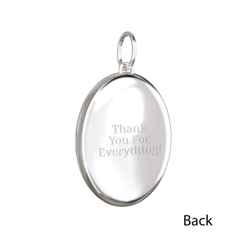 Engravable Oval Photo Locket Charm – Sterling Silver
