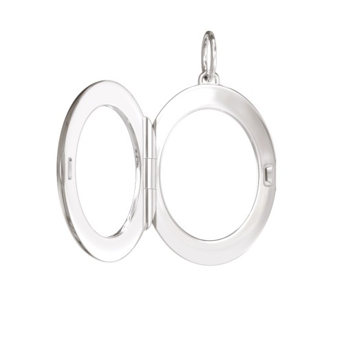 Engravable Oval Photo Locket Charm – Sterling Silver