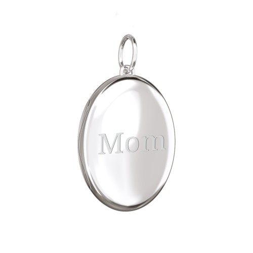 Engravable Oval Photo Locket Charm – Sterling Silver