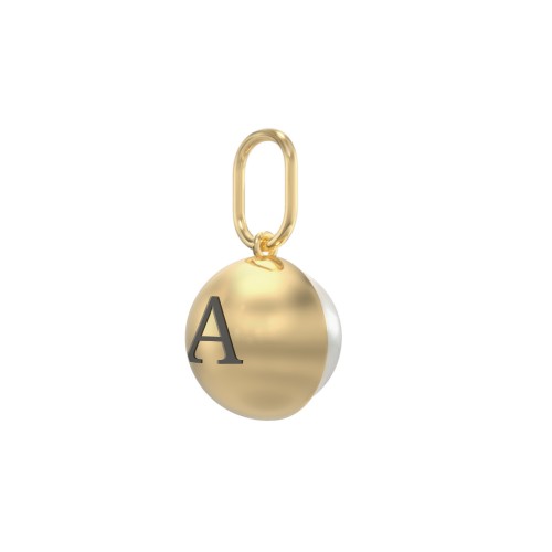 Engravable Half-Cup Pearl Charm