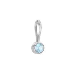 Bezel-Set Round Cut Charm (Dainty) in 925 Sterling Silver with Blue Topaz