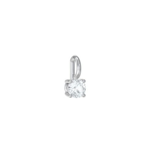 Round Cut Charm (Dainty) – Sterling Silver with Aquamarine