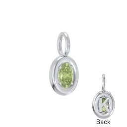 Oval Frame Stone Charm With Back Initial
