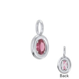 Oval Frame Stone Charm With Back Initial