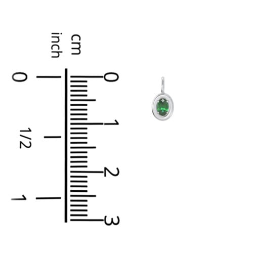 Oval Frame Stone Charm With Back Initial