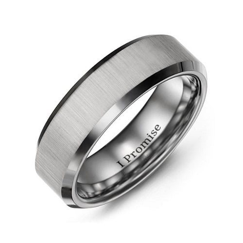 Men's Beveled & Satin Tungsten Ring