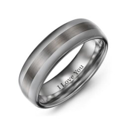 Men's Dual Finish Tungsten Ring in Tungsten