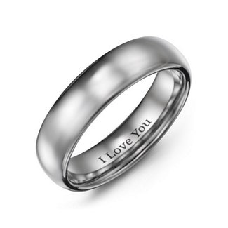 Men's Polished Dome Tungsten Ring