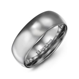 Men's Polished Dome Tungsten 8mm Ring in Tungsten
