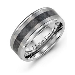 Men's Trinity Tungsten Ring with Carbon Fibre Inlay – Tungsten
