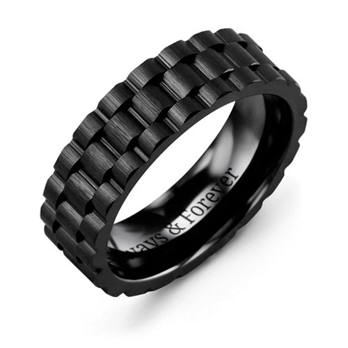 Men's Gear Grooved Brushed Ceramic Band