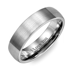 Men's Brushed Tungsten Dome Ring in Tungsten