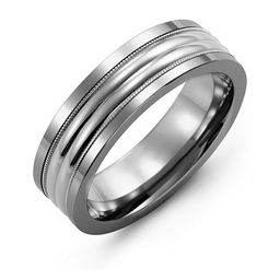 Men's Double Row Ring with Milgrain