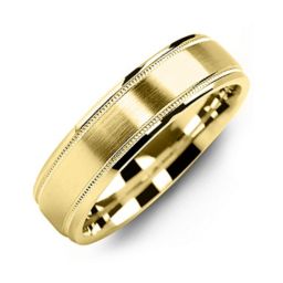Men's Classic Brushed Ring with Milgrain