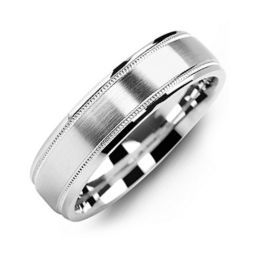Men's Classic Brushed Ring with Milgrain
