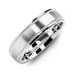 Men's Classic Brushed Ring with Milgrain – Sterling Silver