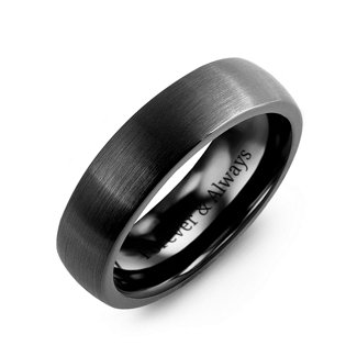 Men's Classic Satin Black Ceramic Ring